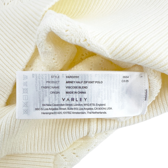 VARLEY Arney Half-Zip Polo Sweater in Egret M - Picture 7 of 11